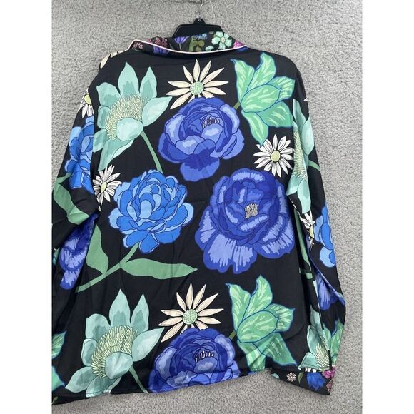 Karon Mabon Xlarge Floral Short Sleeve Button Down Pajama Top New - Picture 5 of 8